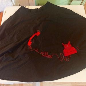 Collectif Call Me Telephone 1950s Circle Skirt Black ModCloth